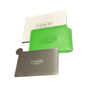 GENUINE Designer Coach Slim Compact Unbreakable Mirror / Card Holder